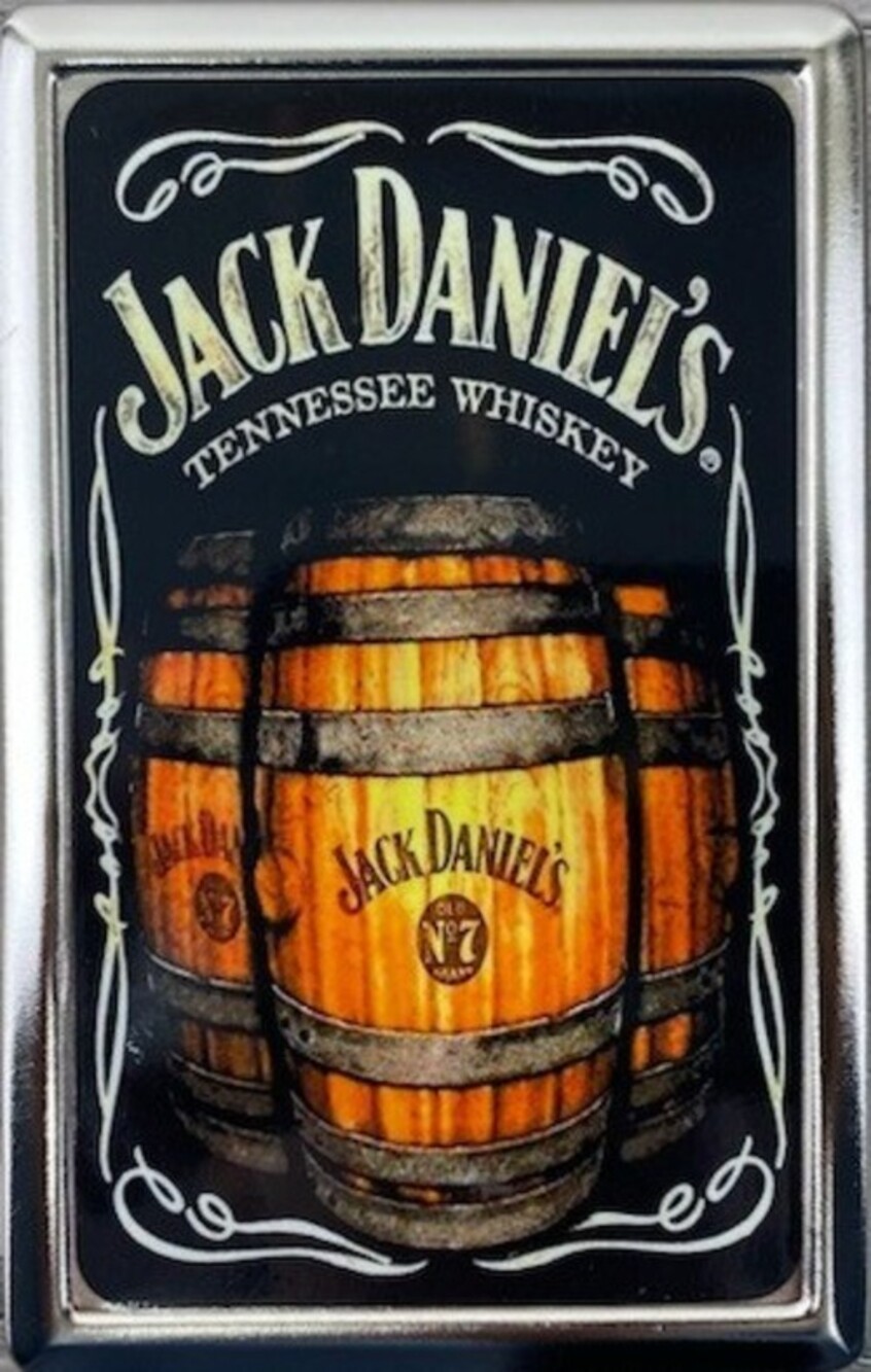 Sharp Jack Daniels Whiskey Barrels Cigarette ID Cash CC Storage Case